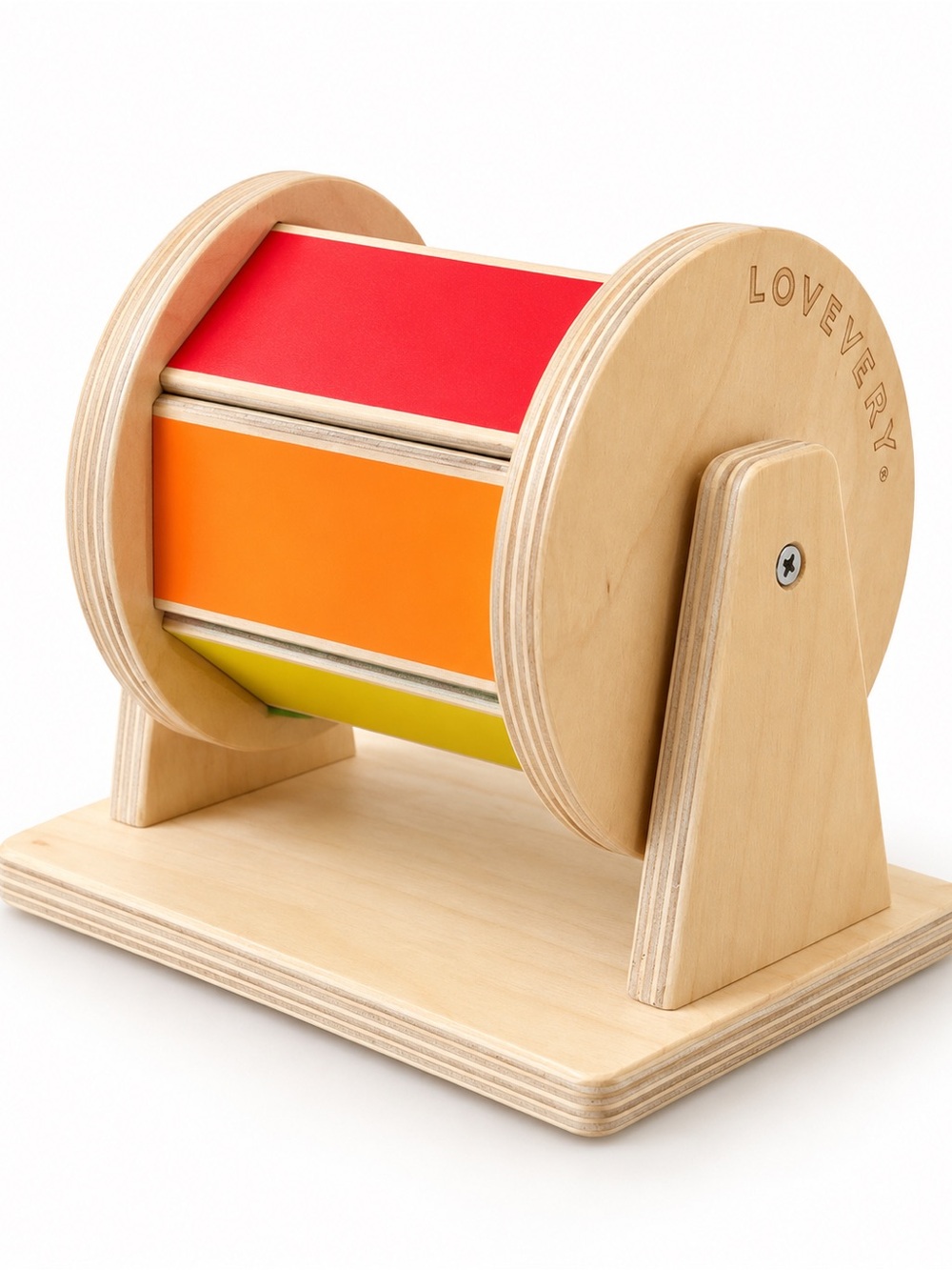 LOVEVERY Spinning Rainbow Wooden Montessori Sensory Toy